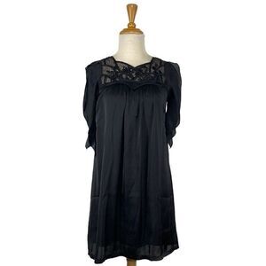 By Deep Los Angeles S Black Satin Dress Lace Goth Y2K Witch Halloween Cosplay